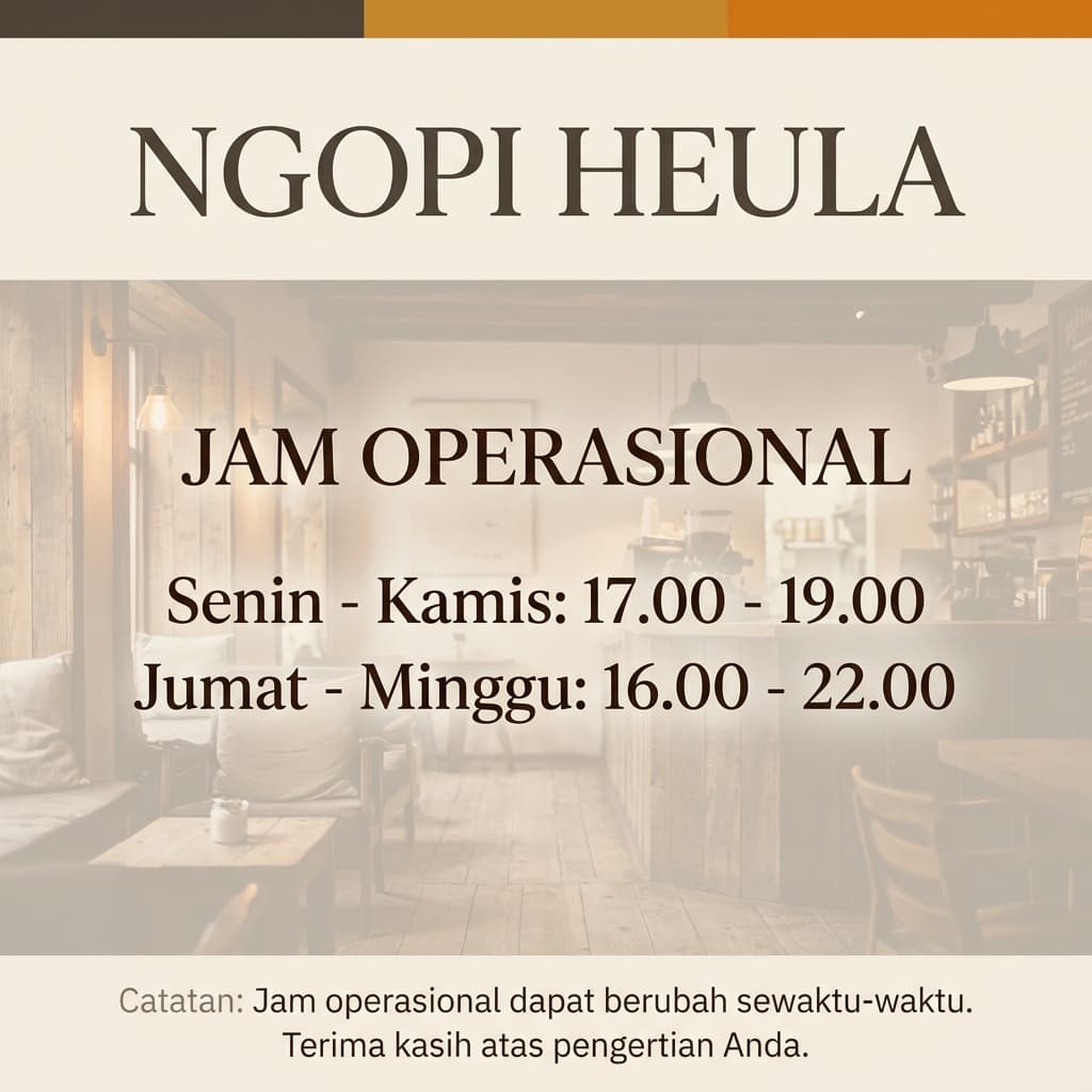 Poster Jam Operasional Ngopi Heula